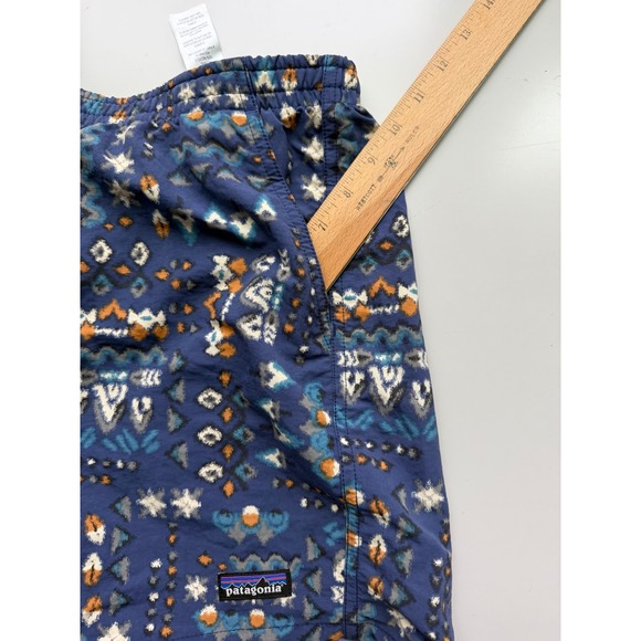 Patagonia Baggies Shorts Womens Blue Geometric Tribal Print Large - Picture 7 of 10